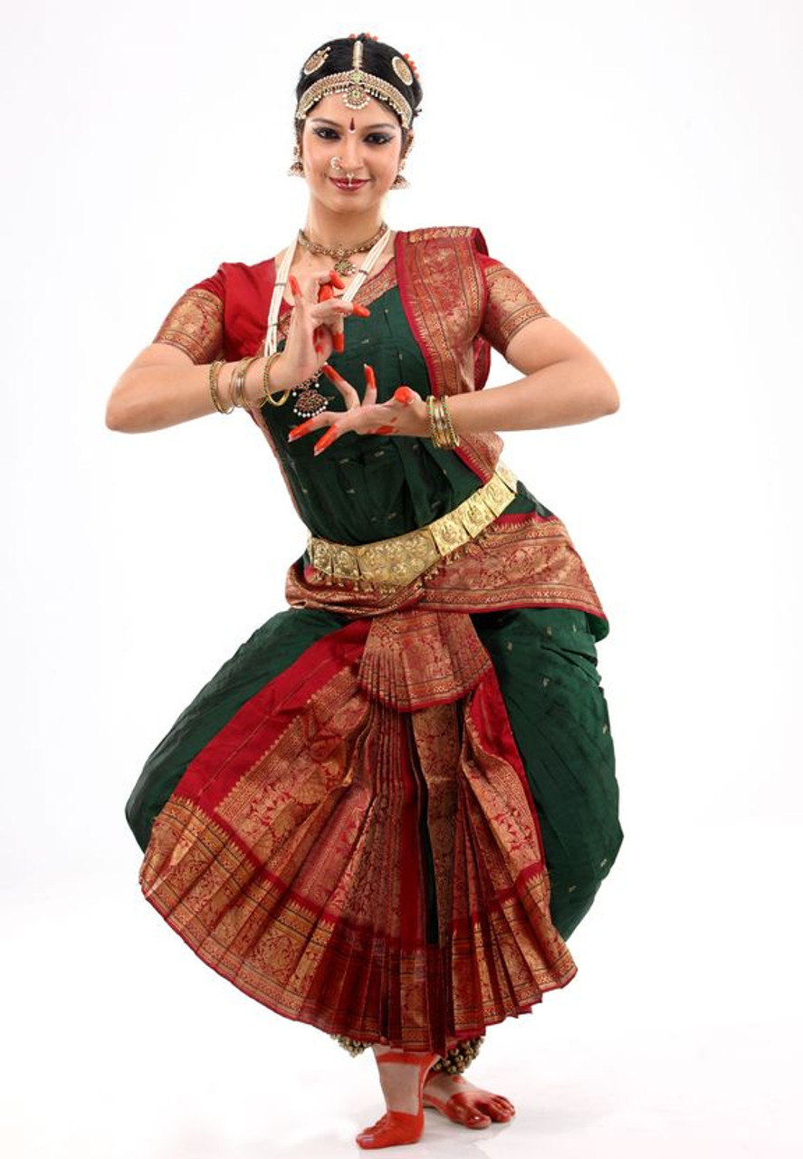 Bharatanatyam Dance Dress Blue & Gold